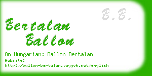 bertalan ballon business card